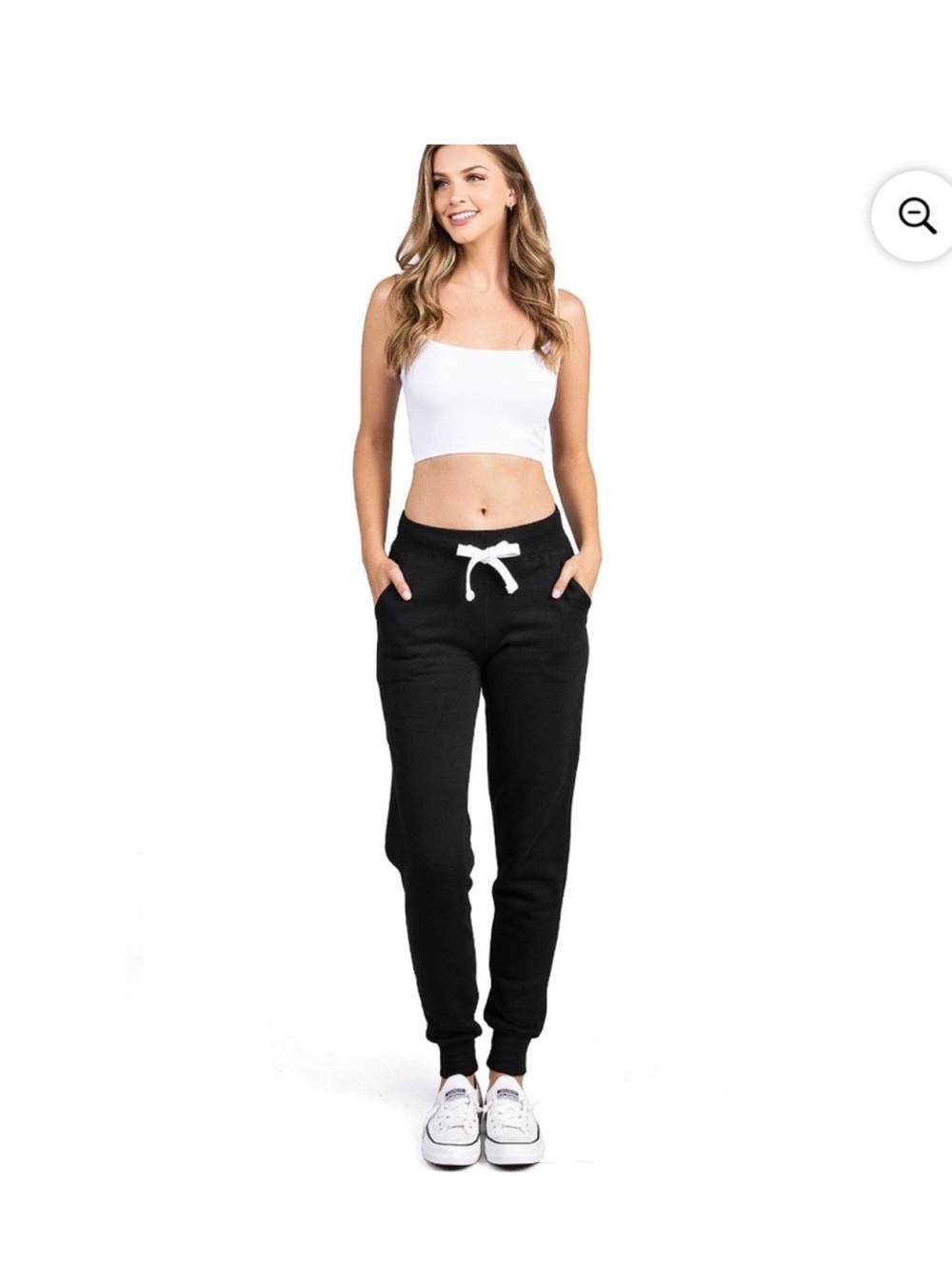 Reflex BlackDrawstring Jogger Pants with White Tie-Sz Small NWT